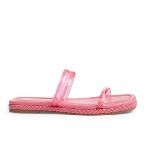 Nordstrom BP Viola Barbie Pink Braided Flat Slide Sandals - Picture 3 of 14
